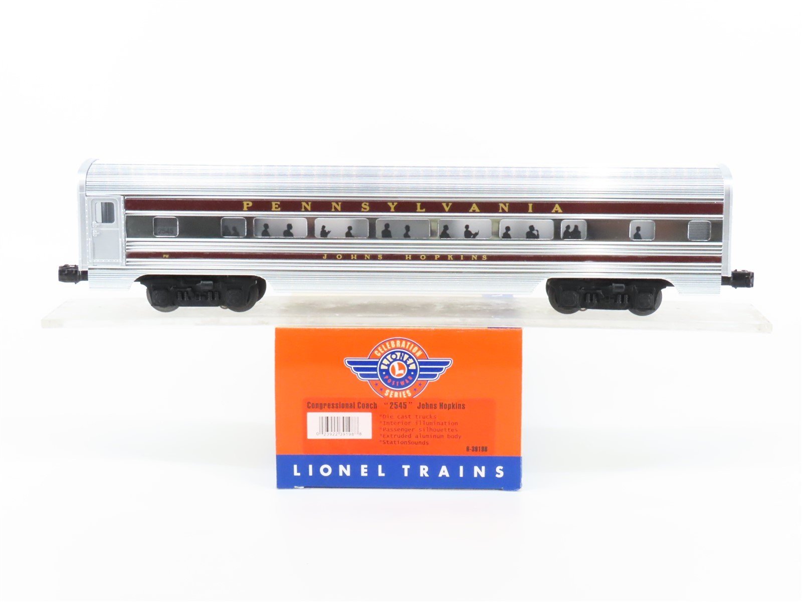 O Gauge 3-Rail Lionel 6-39198 PRR Pennsylvania Coach Passenger #2545 w/ Sound