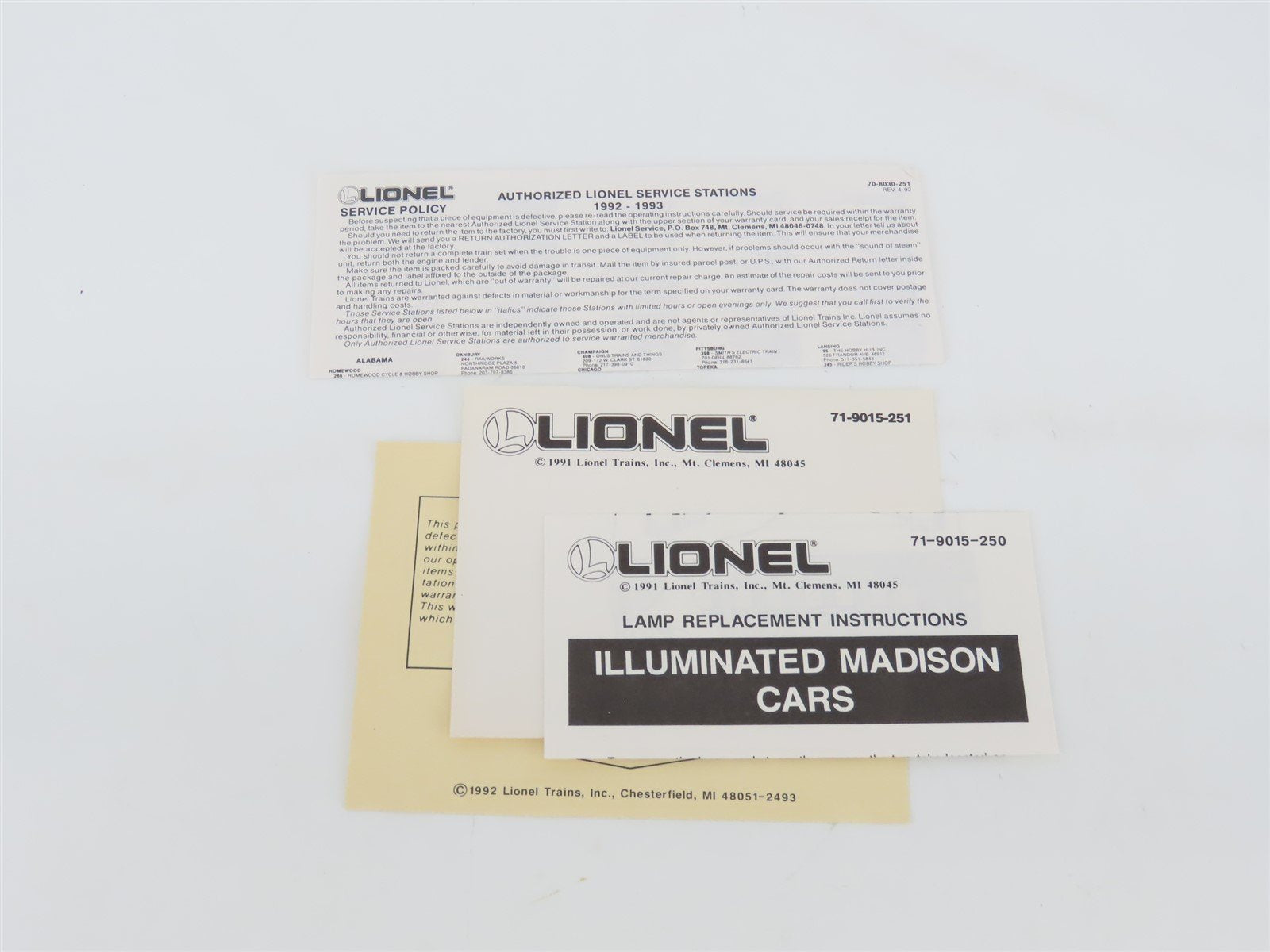 O Gauge 3-Rail Lionel 6-19023 SP Daylight Madison Passenger #9023 