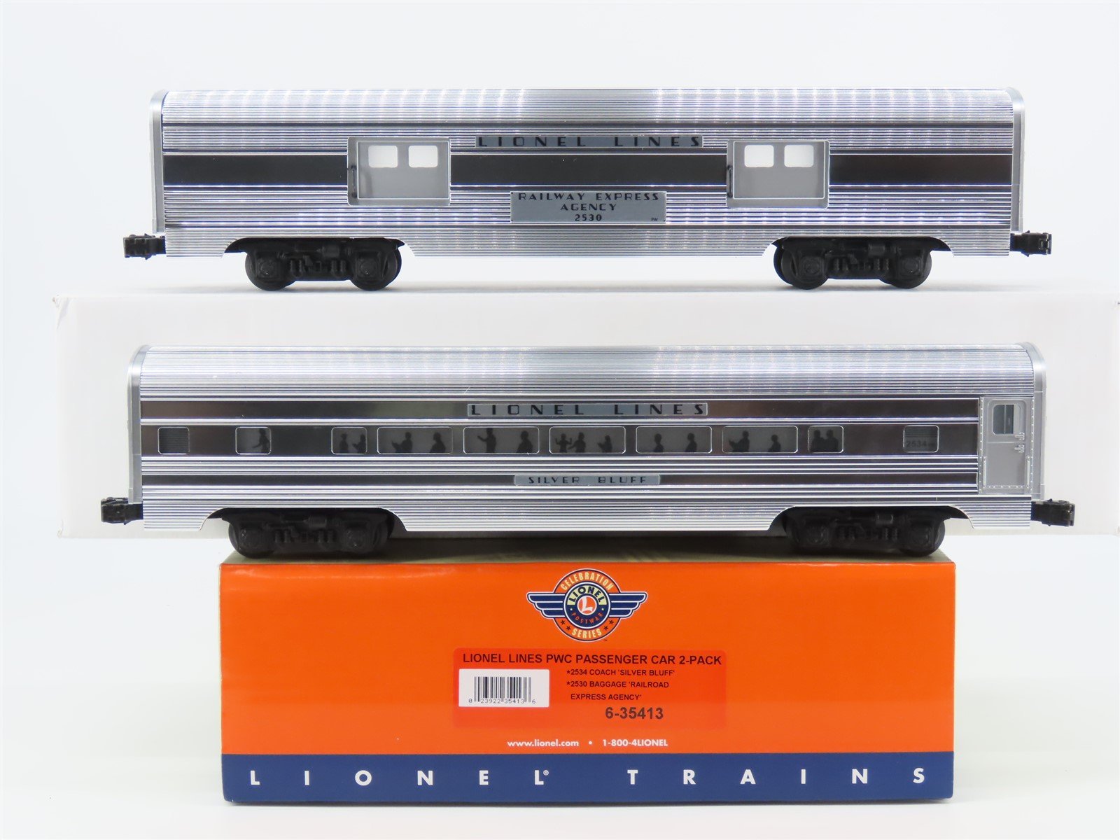 O Gauge 3-Rail Lionel 6-35413 Lionel Lines Aluminum 2-Car Passenger Set