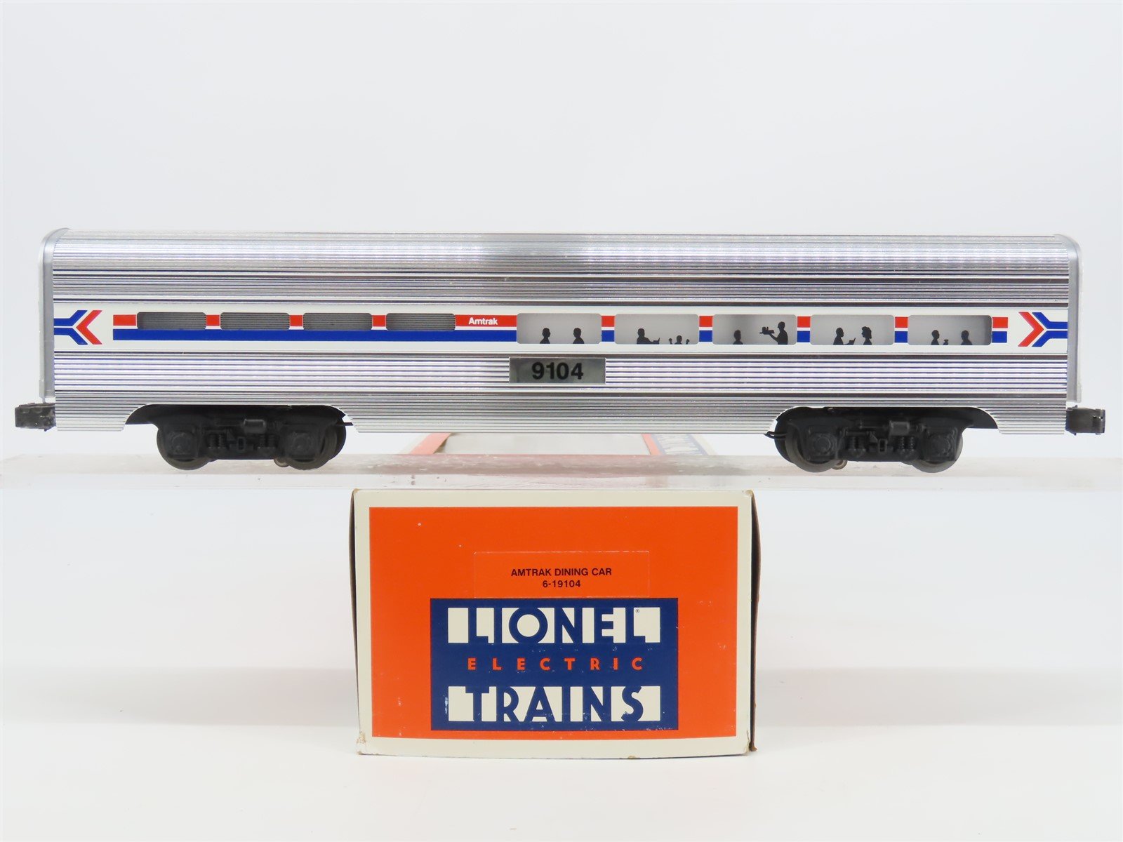 O Gauge 3-Rail Lionel 6-19104 AMTK Amtrak Aluminum Dining Passenger #9104