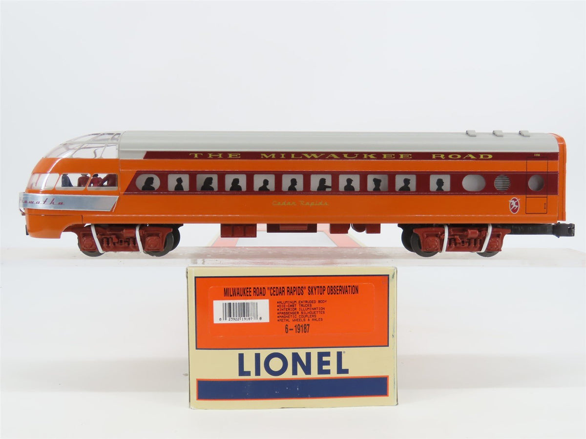 O Gauge 3-Rail Lionel 6-19187 MILW Hiawatha Skytop Observation Passenger #186