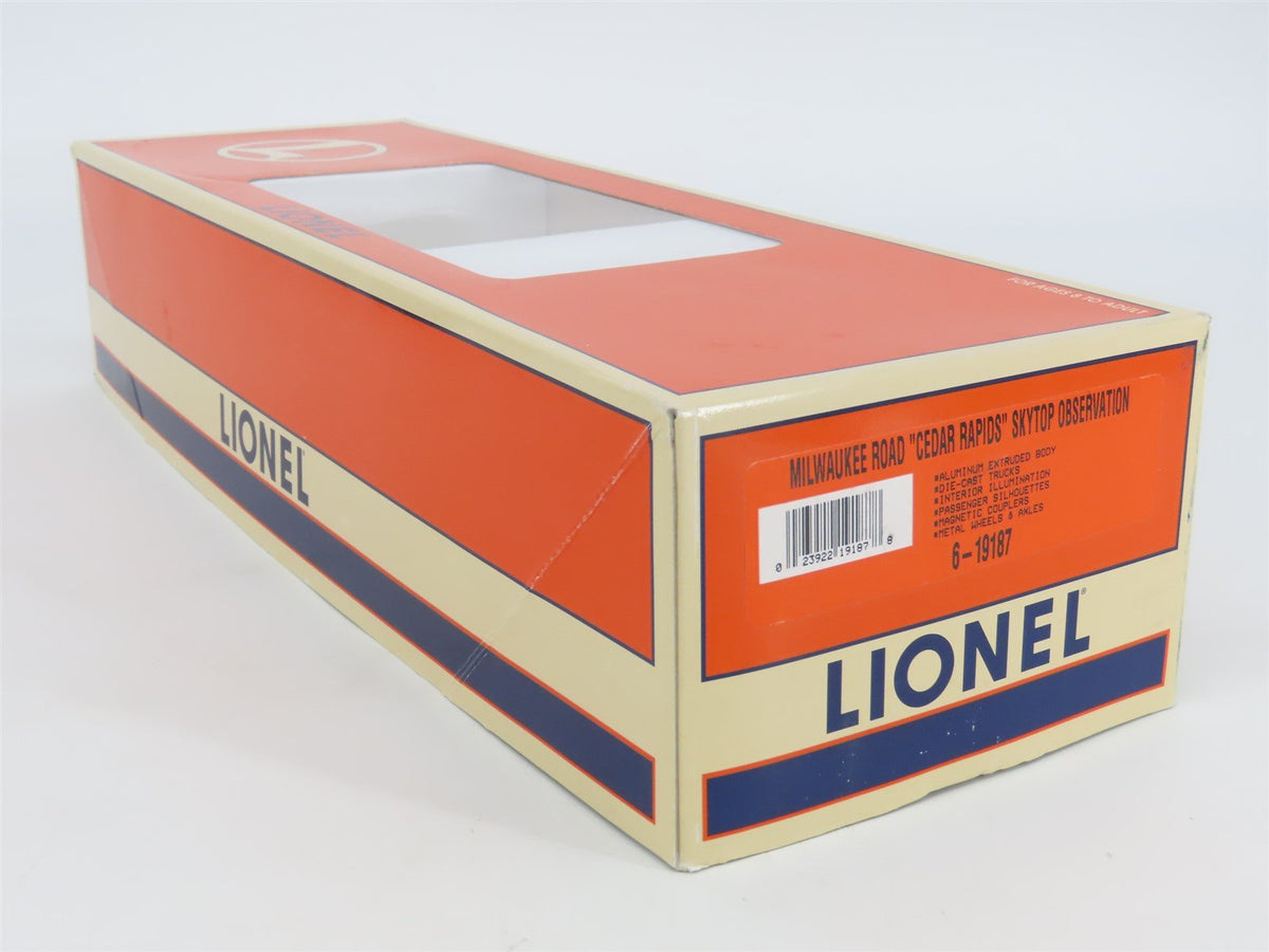 O Gauge 3-Rail Lionel 6-19187 MILW Hiawatha Skytop Observation Passenger #186