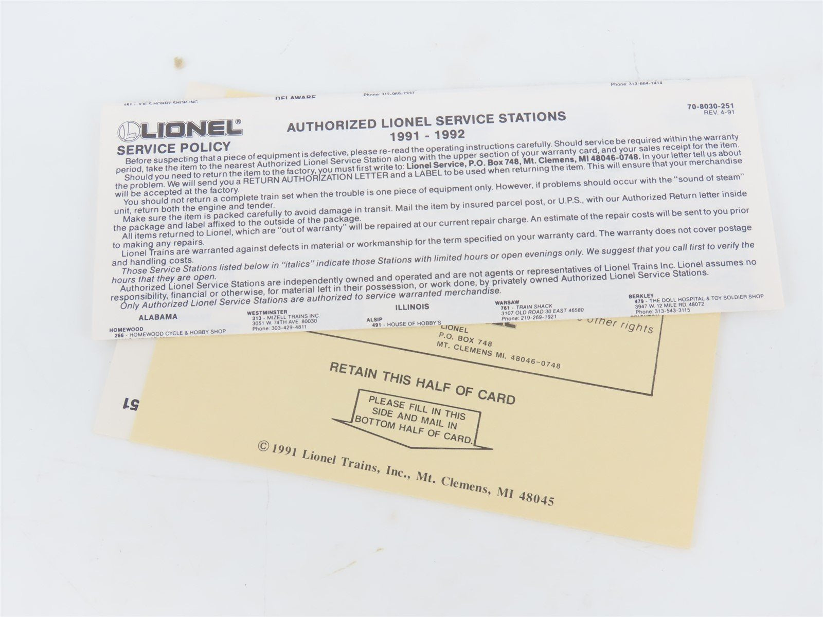 O Gauge 3-Rail Lionel 6-19016 Lionel Lines Madison Passenger #9016 