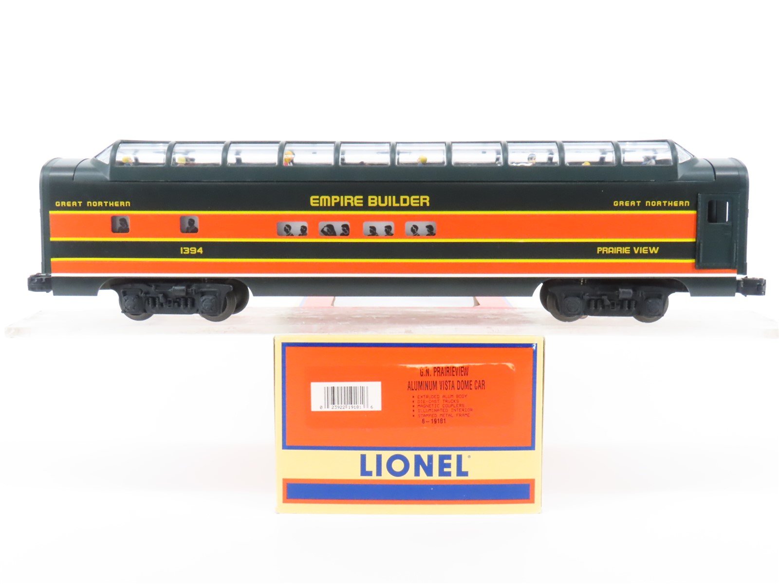 O Gauge 3-Rail Lionel 6-19181 GN Empire Builder Vista Dome Passenger #1394
