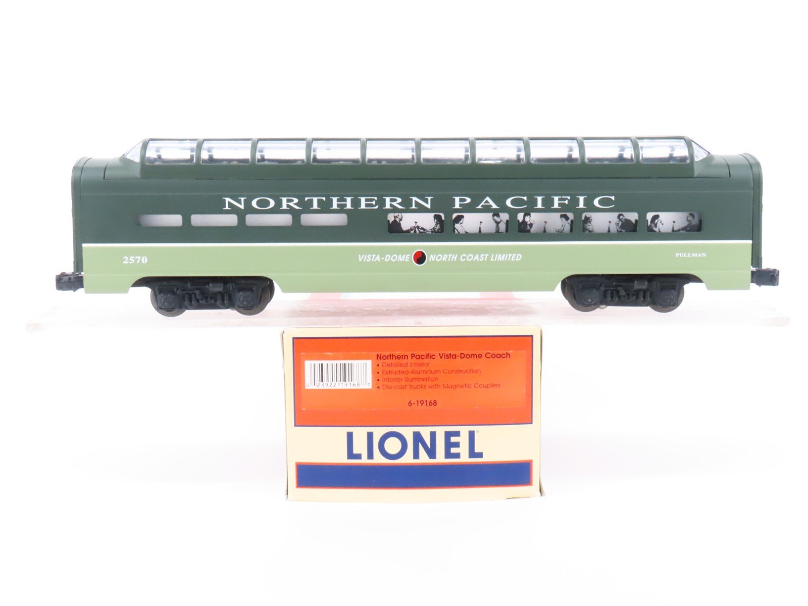 O Gauge 3-Rail Lionel 6-19168 NP Northern Pacific Vista-Dome Coach Passenger