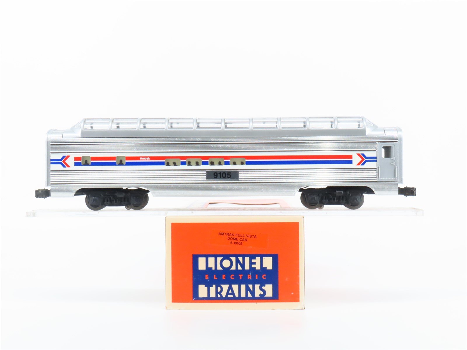 O Gauge 3-Rail Lionel 6-19105 AMTK Amtrak Full Vista Dome Passenger #9105