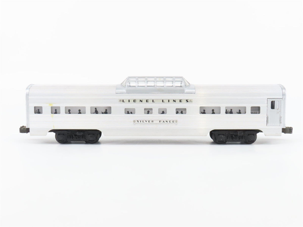 O Gauge 3-Rail Lionel Lines Aluminum Vista-Dome Passenger &quot;Silver Range&quot;