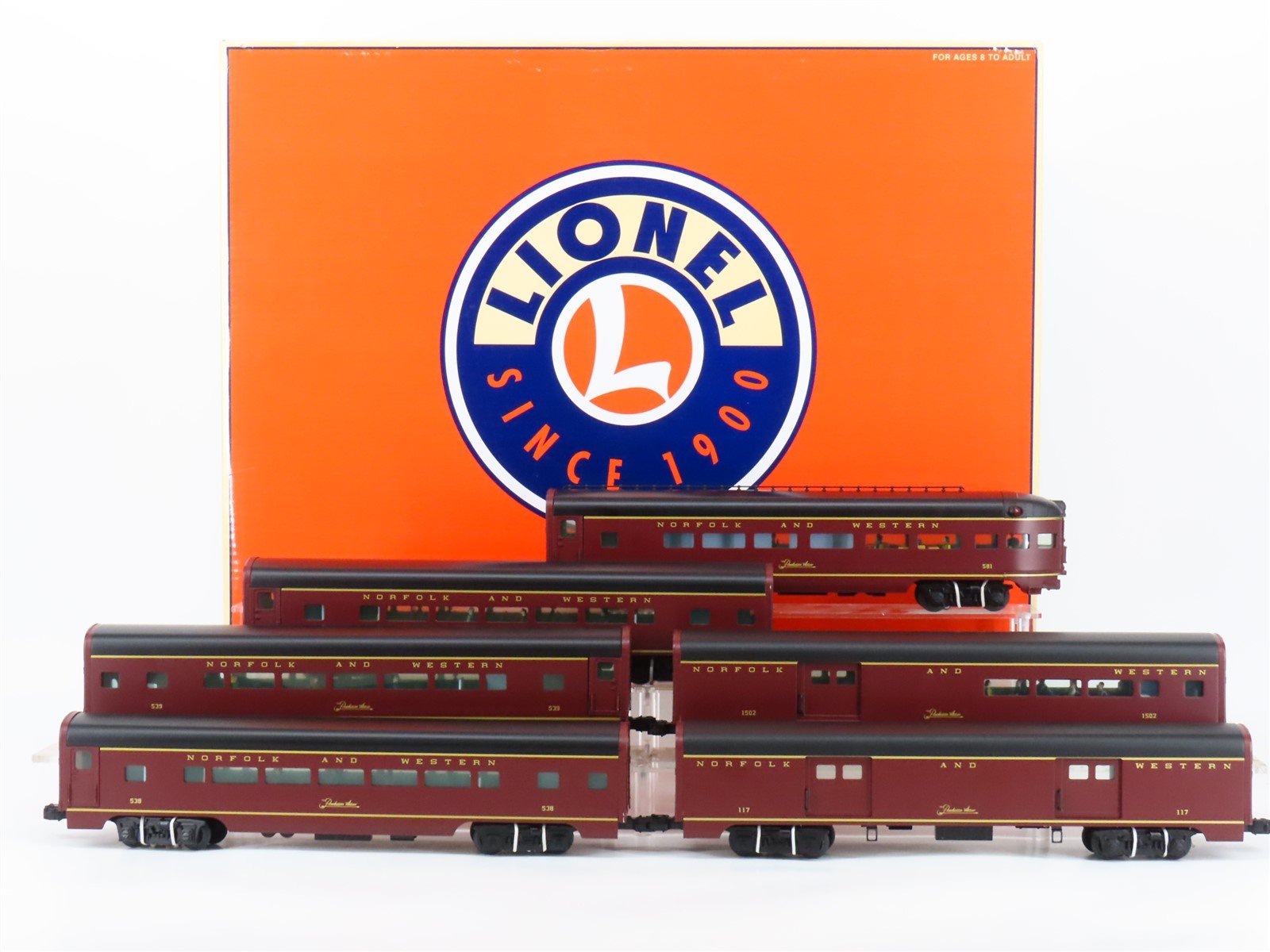 O Gauge 3-Rail Lionel 6-15333 N&W "Powhatan Arrow" Aluminum Passenger 6-Car Set