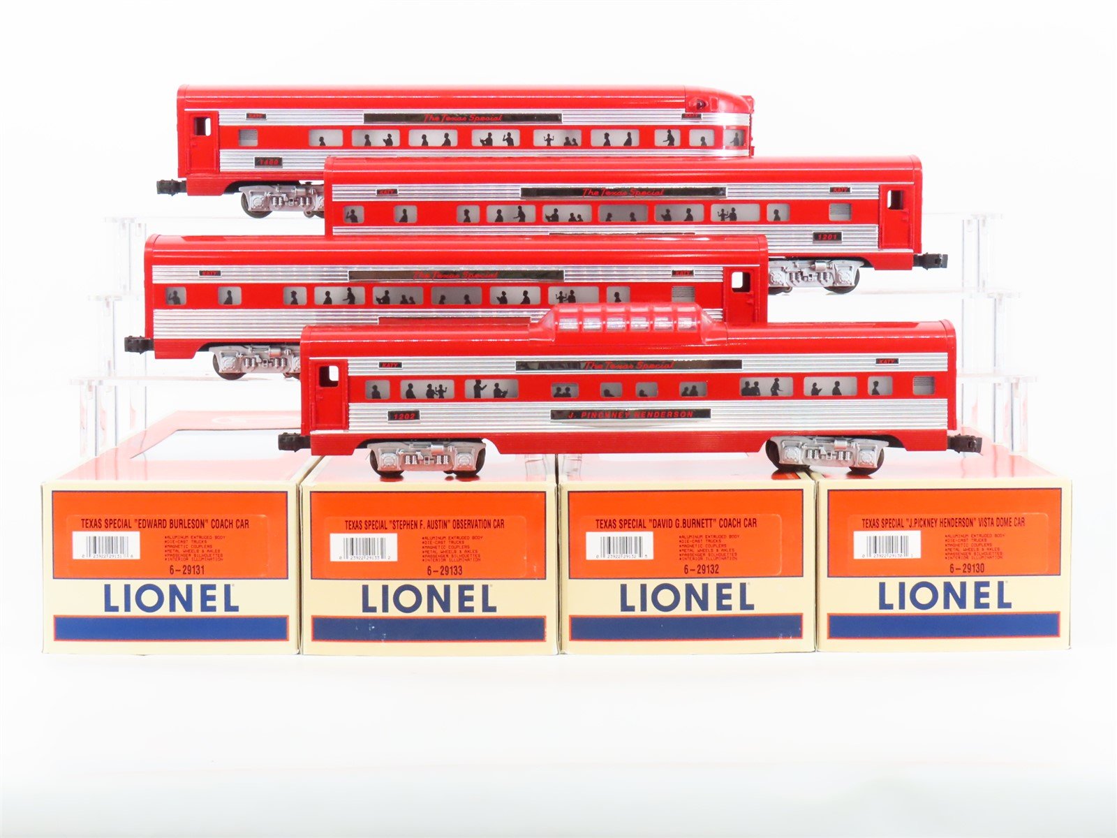 O Gauge 3-Rail Lionel 6-29129 MKT "Texas Special" Aluminum Passenger 4-Pack