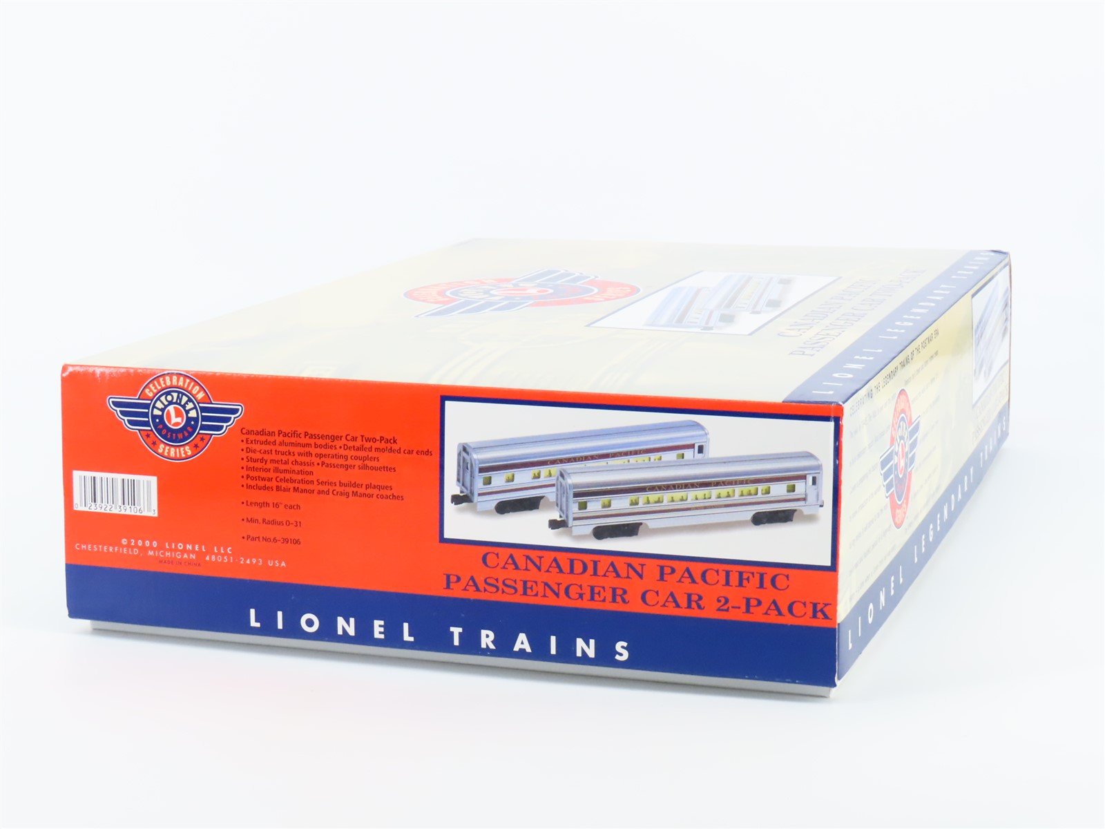 O Gauge 3-Rail Lionel Celebration 6-39106 CP Canadian Pacific Passenger 2-Pack