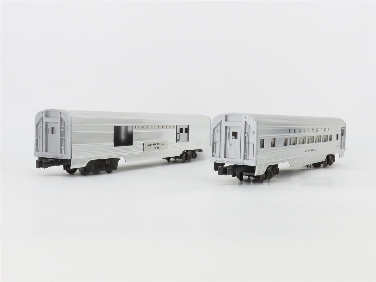 O Gauge 3-Rail Lionel CBQ Burlington Silver Aluminum 6-Car Passenger Set