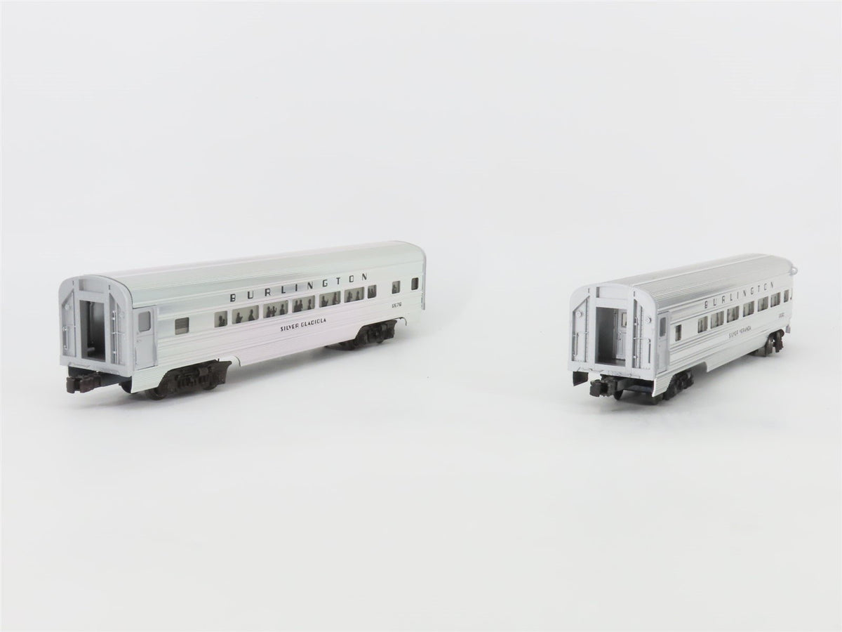 O Gauge 3-Rail Lionel CBQ Burlington Silver Aluminum 6-Car Passenger Set