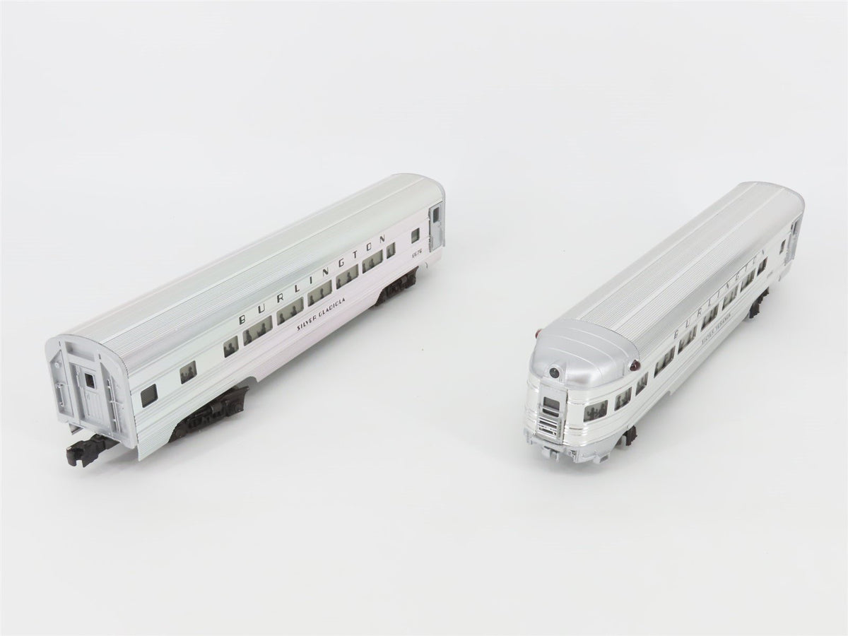 O Gauge 3-Rail Lionel CBQ Burlington Silver Aluminum 6-Car Passenger Set