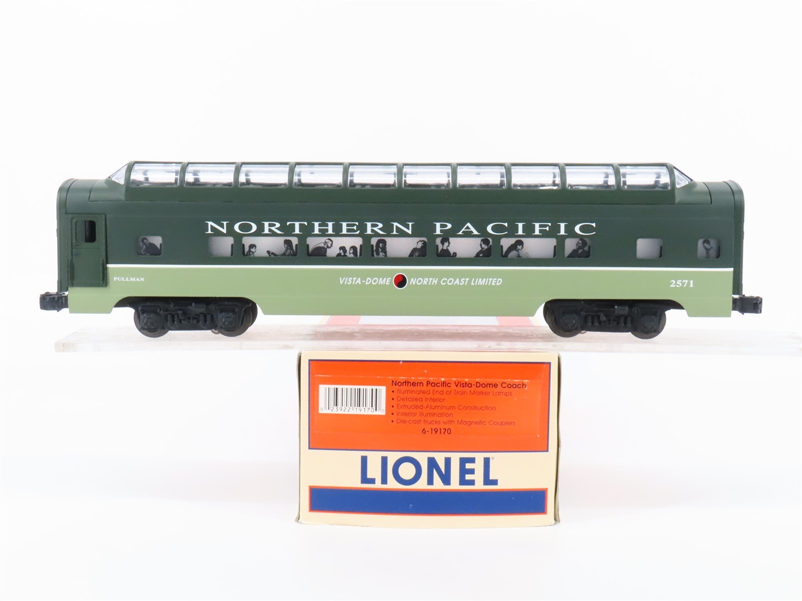 O Gauge 3-Rail Lionel 6-19170 NP Northern Pacific Full Vista-Dome Passenger 2571