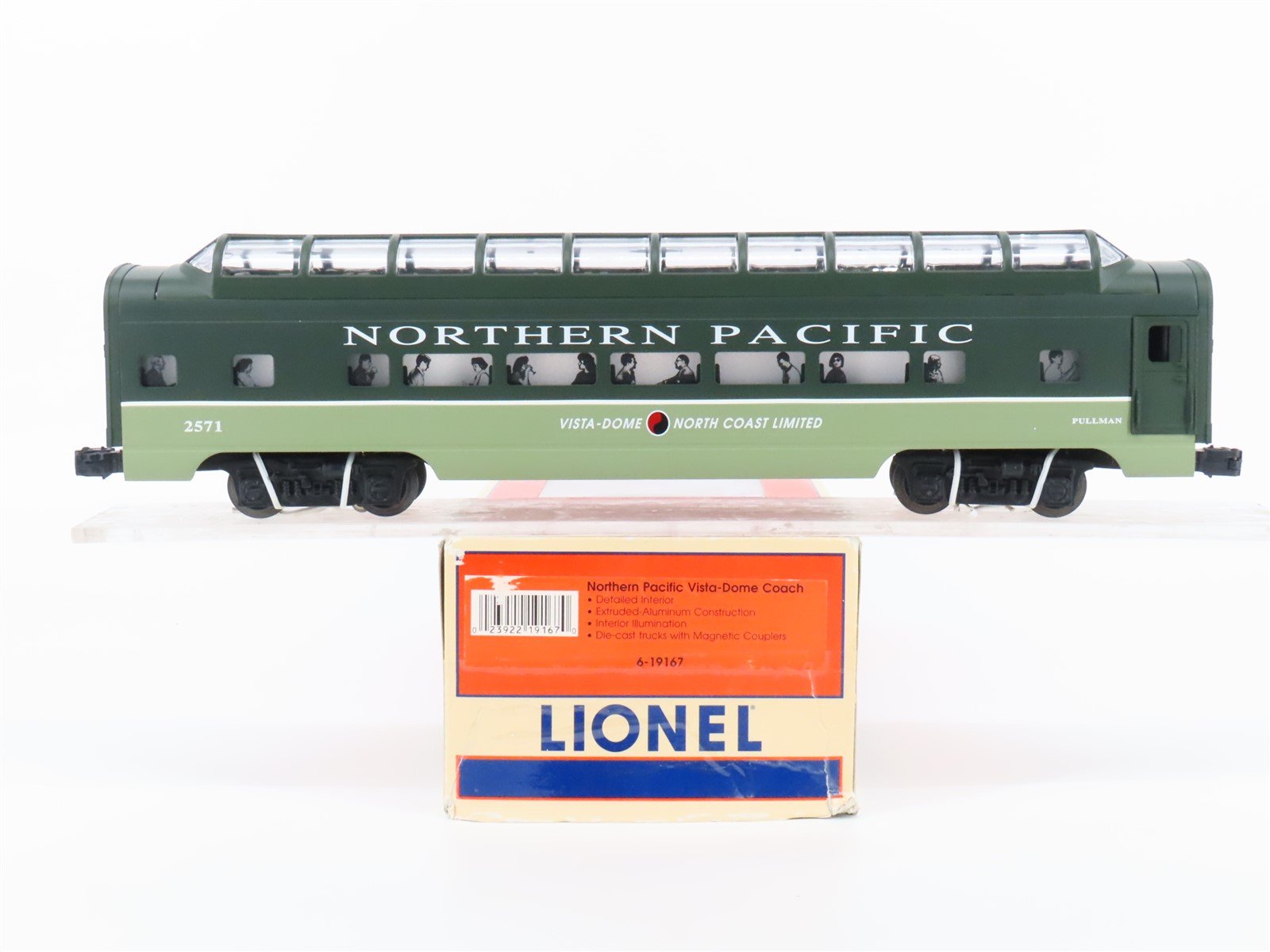 O Gauge 3-Rail Lionel 6-19167 NP Northern Pacific Full Vista-Dome Passenger 2571