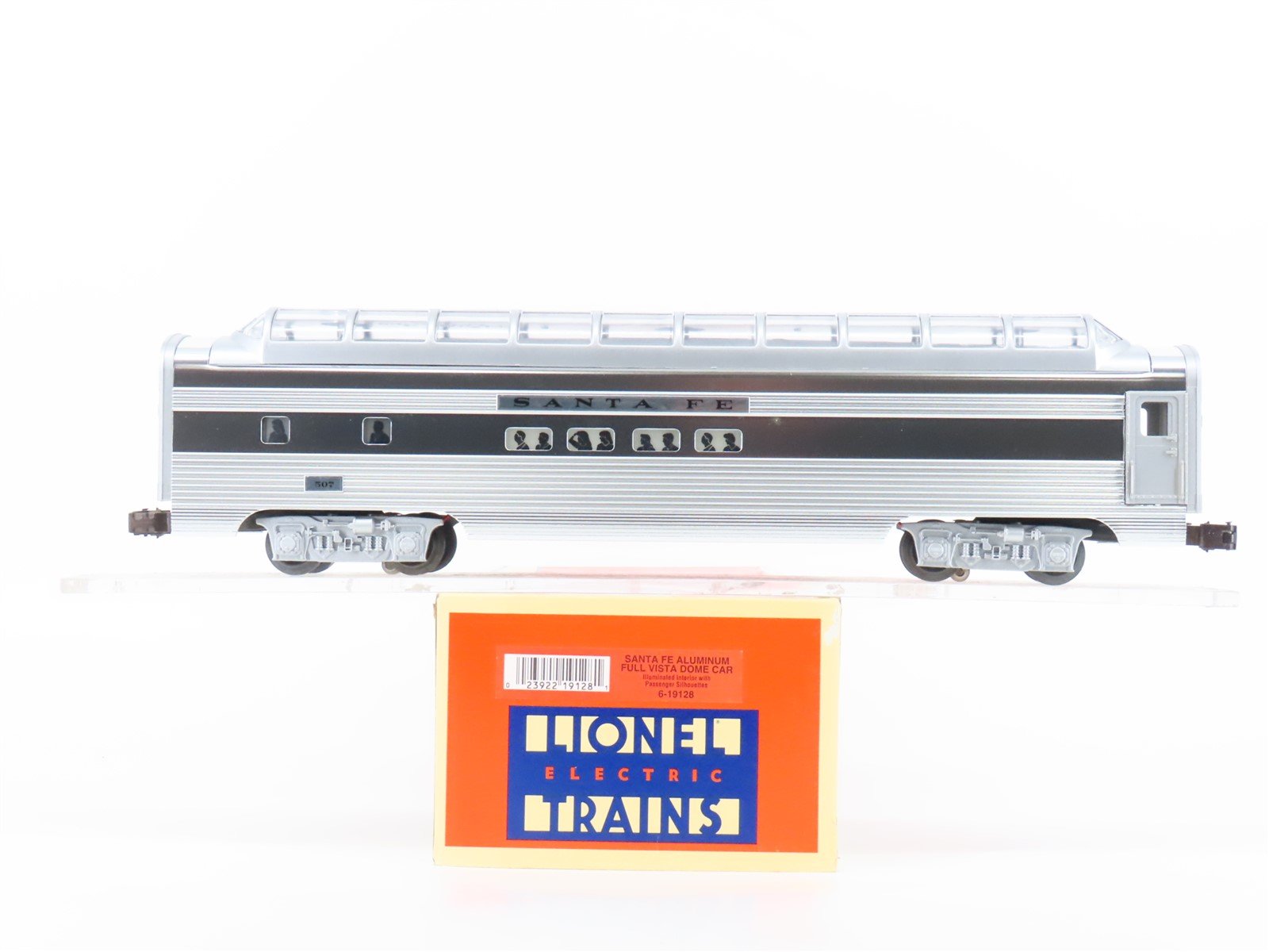 O Gauge 3-Rail Lionel 6-19128 ATSF Santa Fe Full Vista Dome Passenger #507