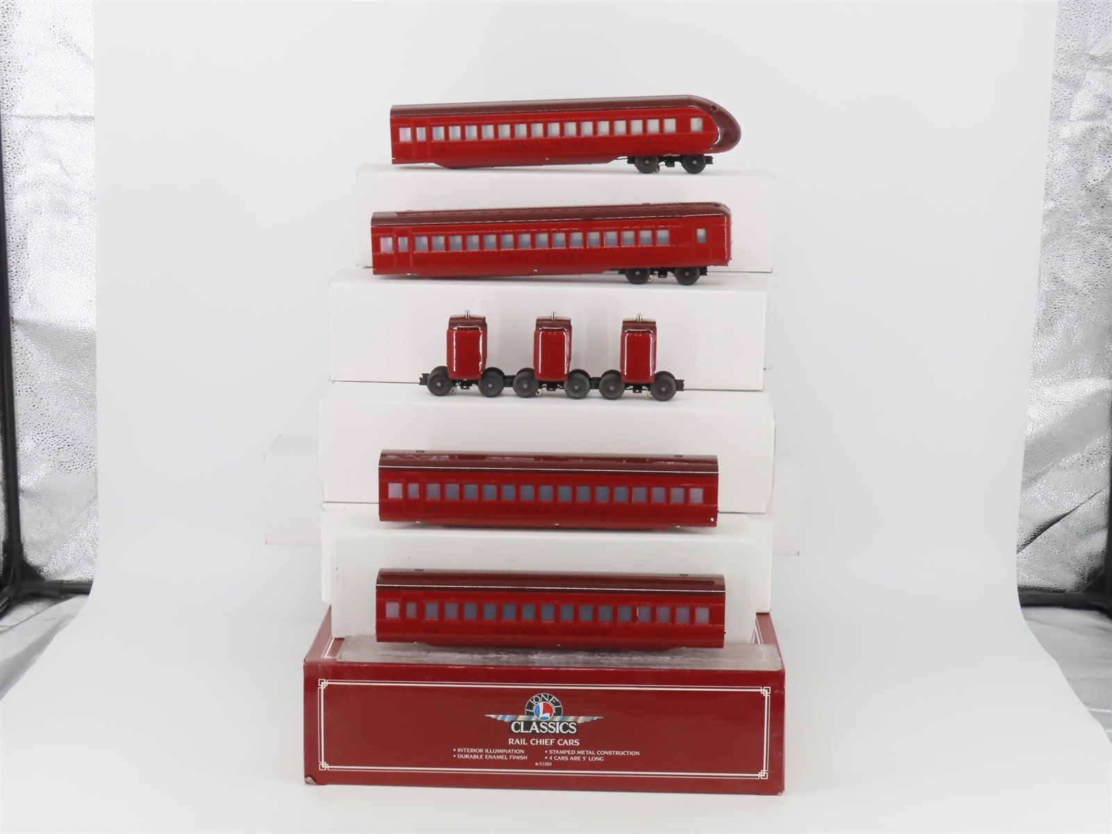 O Gauge 3-Rail Lionel 6-51201 Rail Chief Stamped Metal Passenger 4-Car Set