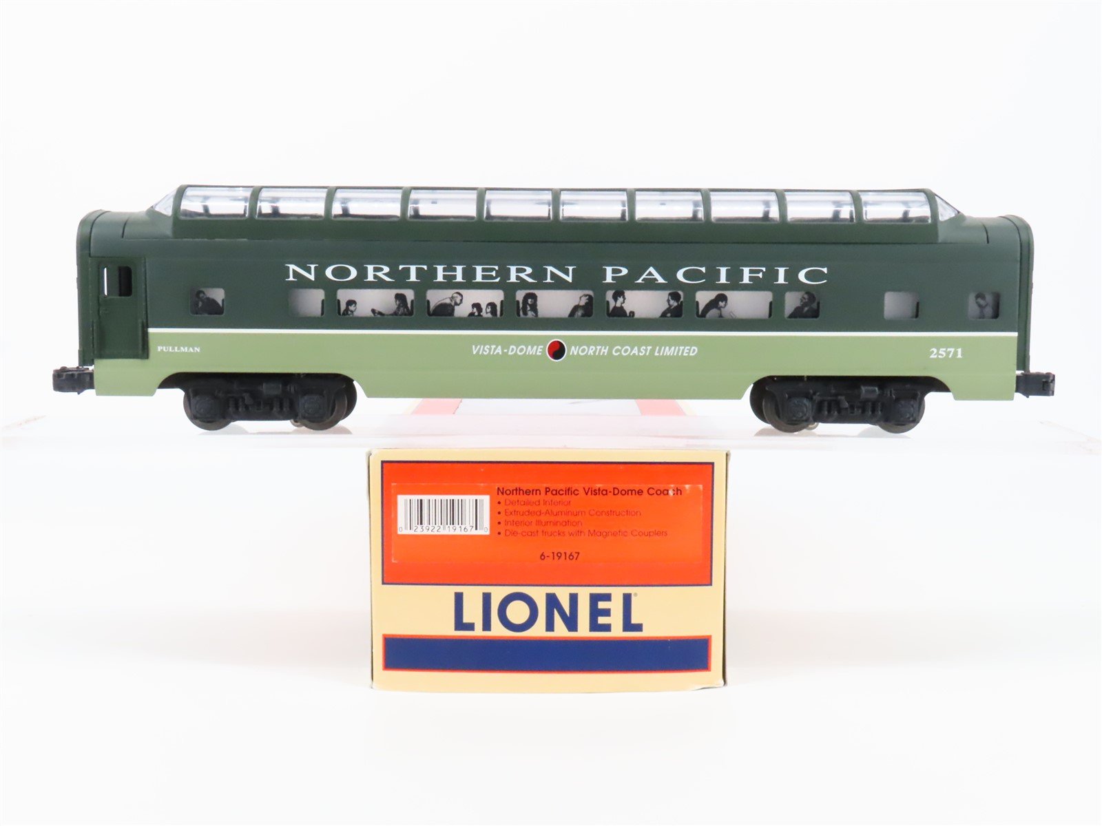 O Gauge 3-Rail Lionel 6-19167 NP Northern Pacific Vista Dome Coach Passenger