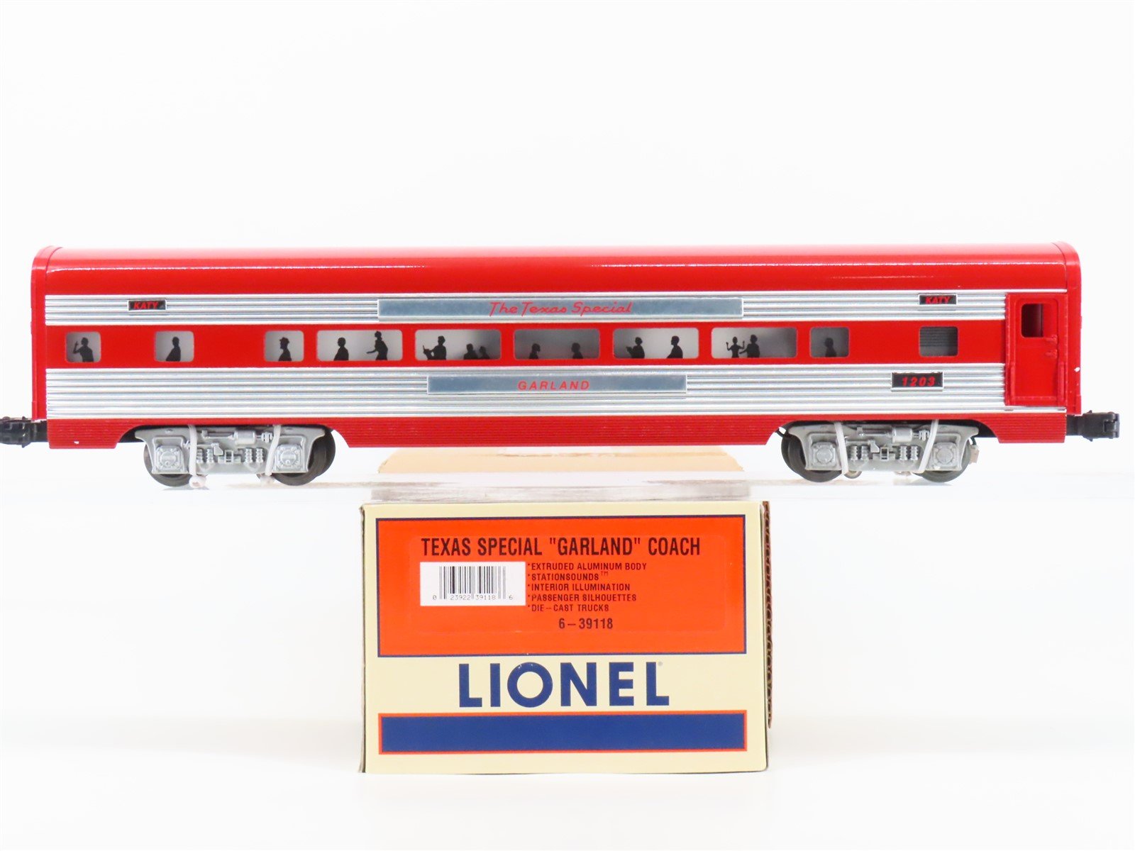 O Gauge 3-Rail Lionel 6-39118 Texas Special Coach Passenger "Garland" w/ Sound