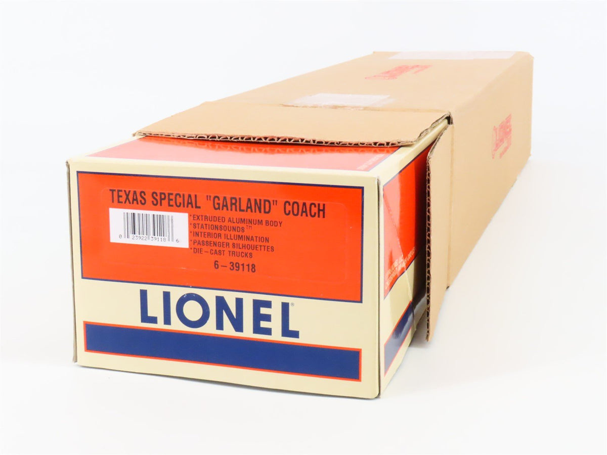 O Gauge 3-Rail Lionel 6-39118 Texas Special Coach Passenger &quot;Garland&quot; w/ Sound