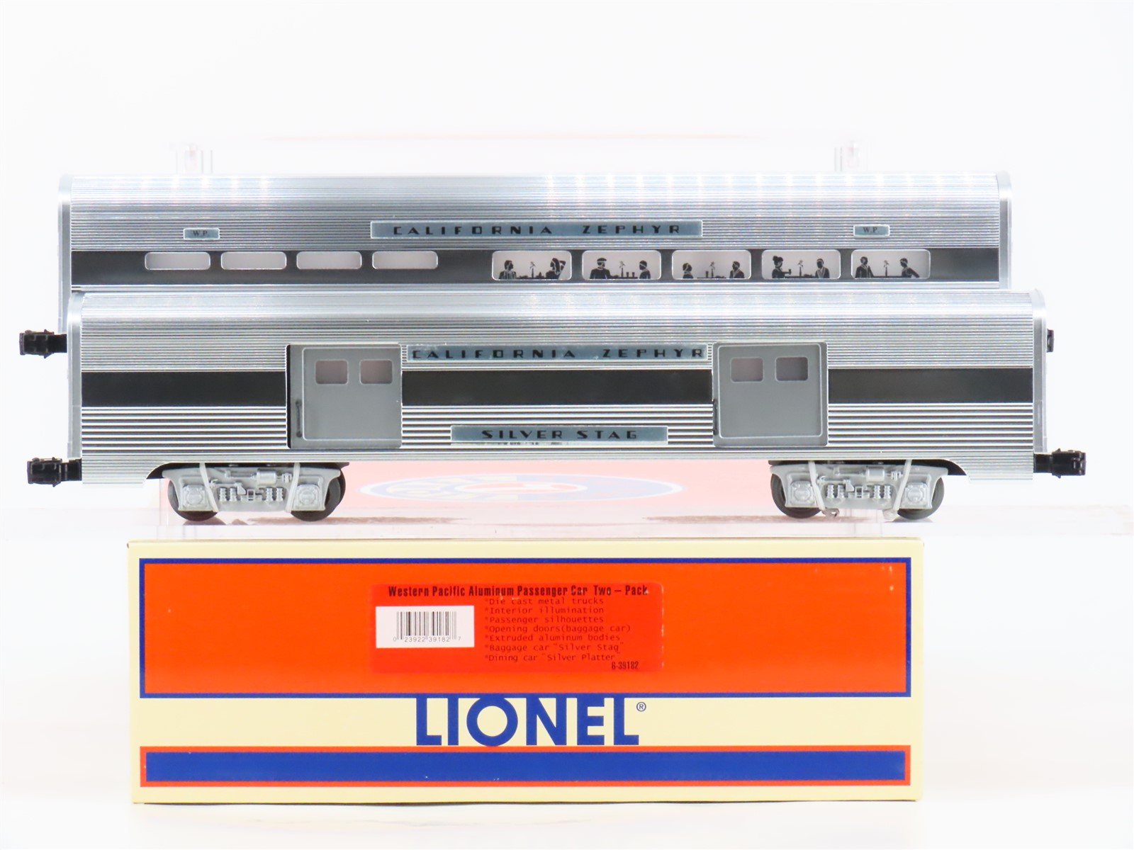 O Gauge 3-Rail Lionel 6-39182 WP Western Pacific Aluminum Passenger 2-Car Pack