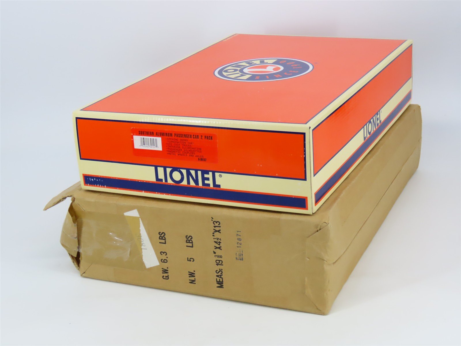 O Gauge 3-Rail Lionel 6-39157 SOU Southern Aluminum Passenger 2 Car Pack