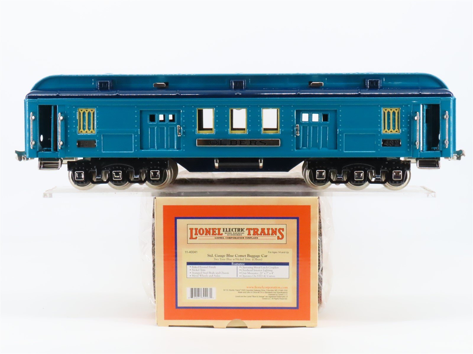 Standard Gauge Lionel 11-40041 Blue Comet Baggage Passenger Car #432 "Olbers"