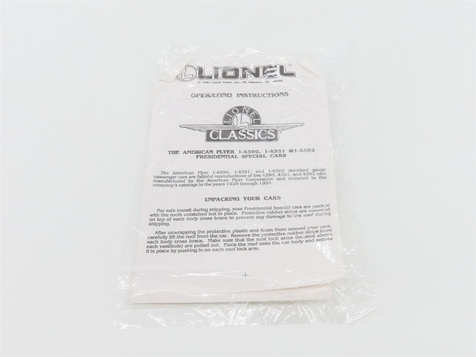 Standard Gauge Lionel 6-13426 I4391 Presidential Special Coach Passenger Academy