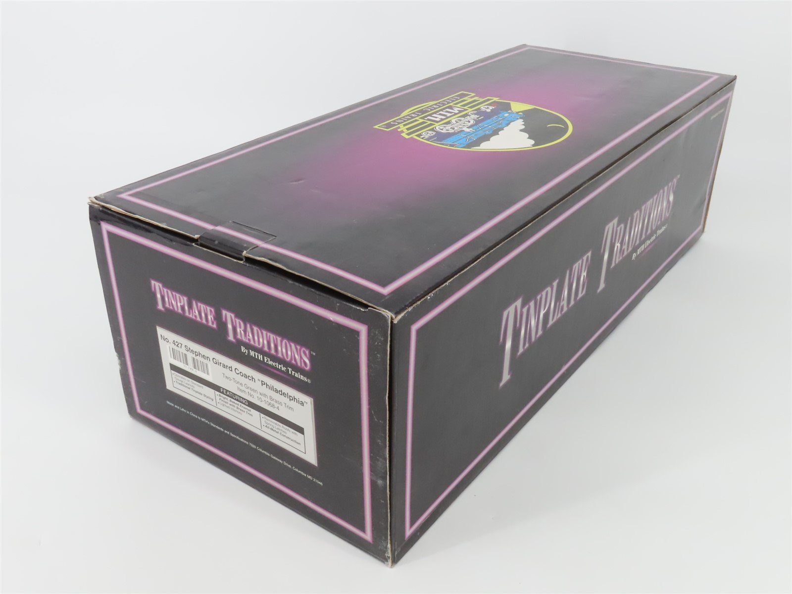 Standard Gauge MTH 10-1068-4 426 Tinplate S Girard Coach Passenger Philadelphia