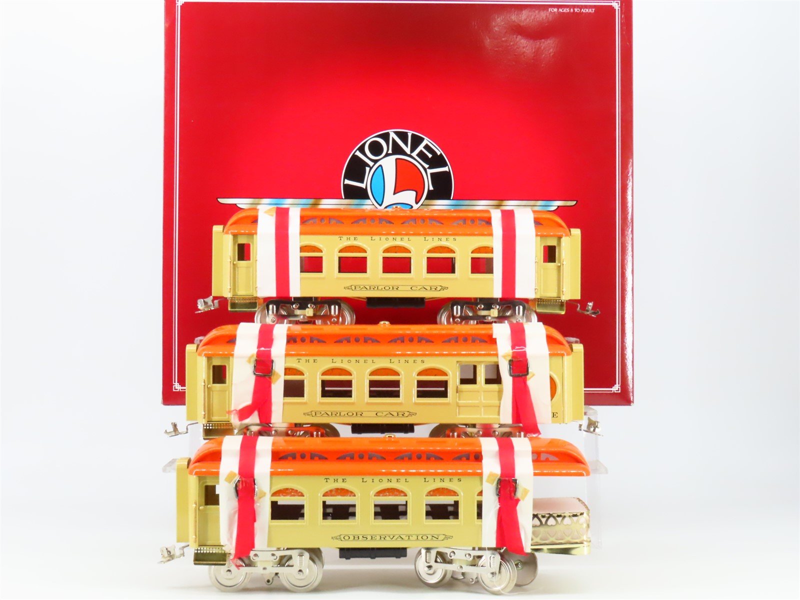 Standard Gauge Lionel 6-13412 Lionel Lines Orange & Cream 3-Car Passenger Set