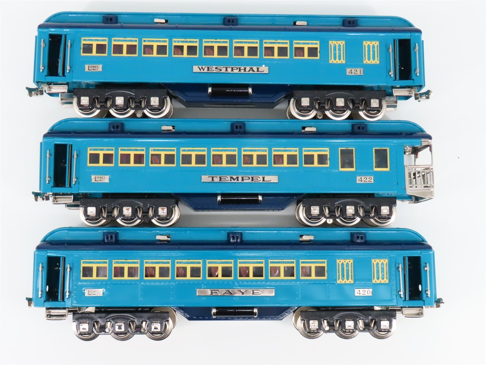 Standard Gauge Lionel/MTH 11-40040 Blue Comet Two-Tone 3-Car Passenger Set
