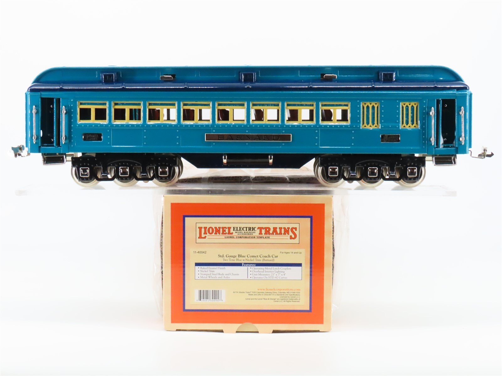 Standard Gauge Lionel 11-40042 Blue Comet Coach Passenger Car #4423 "Barnard"