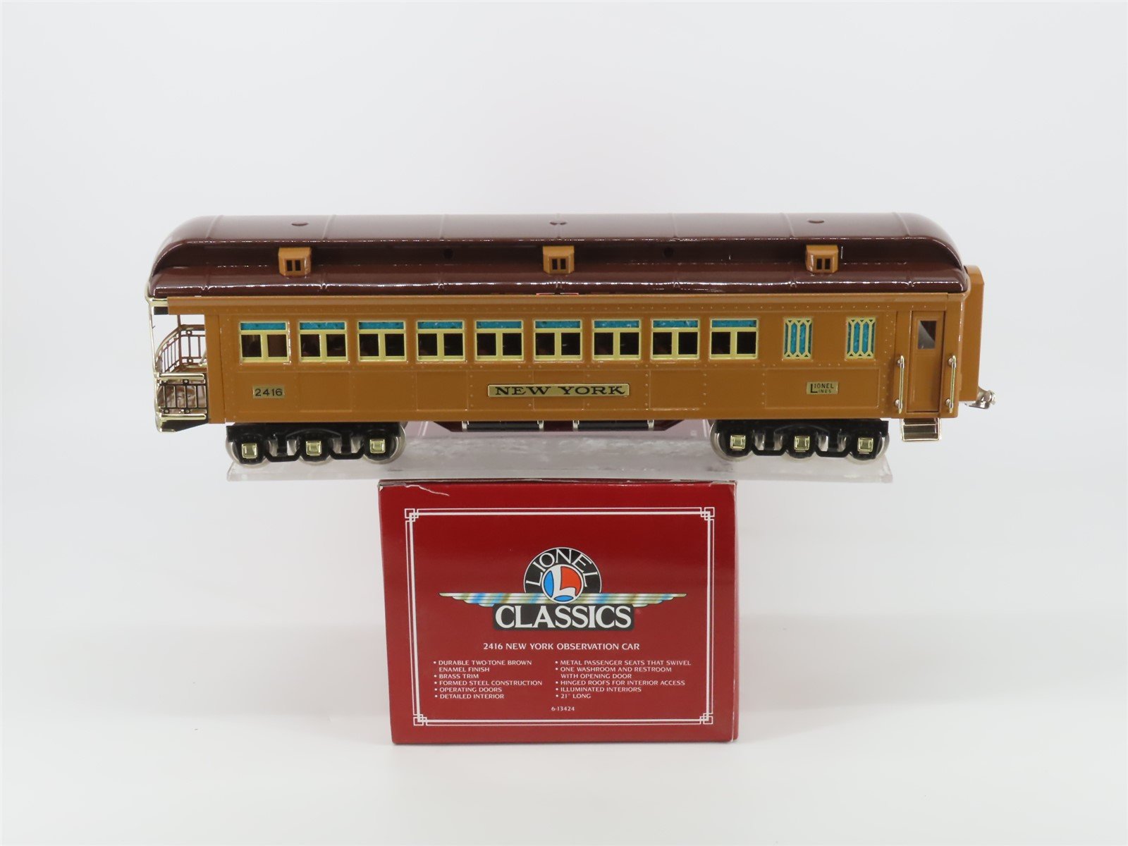 Standard Gauge Lionel 6-13424 New York Observation Passenger Car #2416