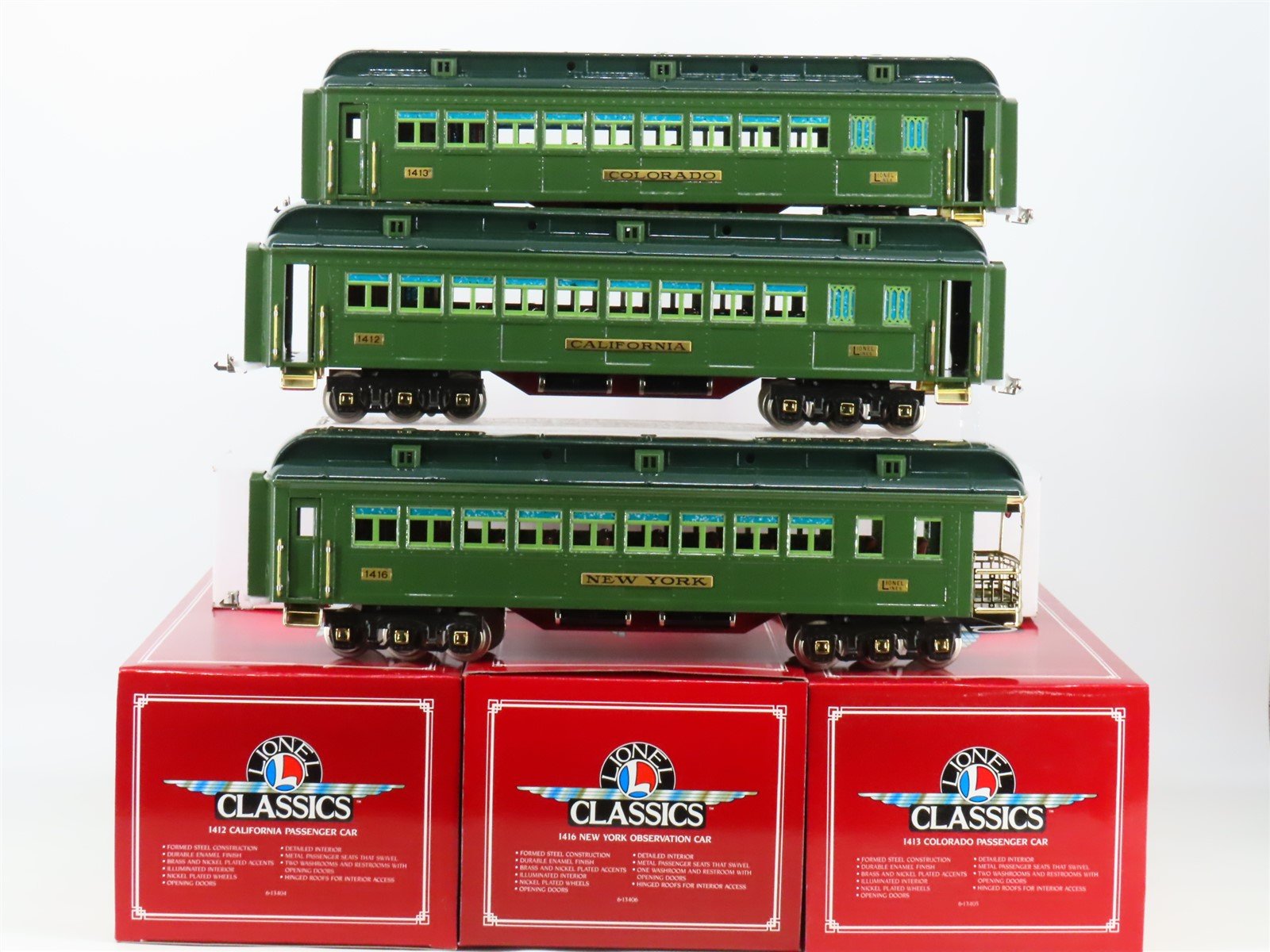 Standard Gauge Lionel Classic Metal Coach/Observation Passenger 3-Car Set