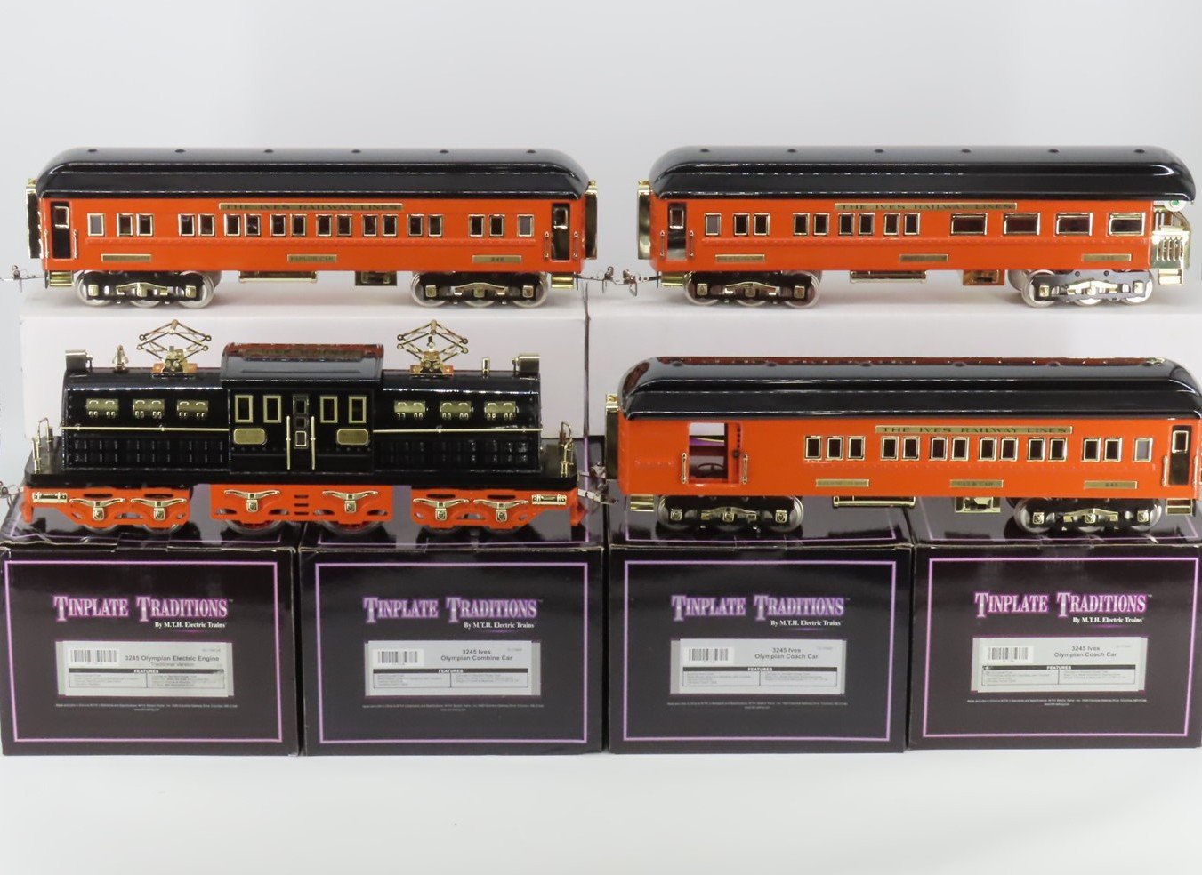 Standard Gauge MTH 10-1164-0A Olympian Electric Locomotive w/3 Passenger Cars
