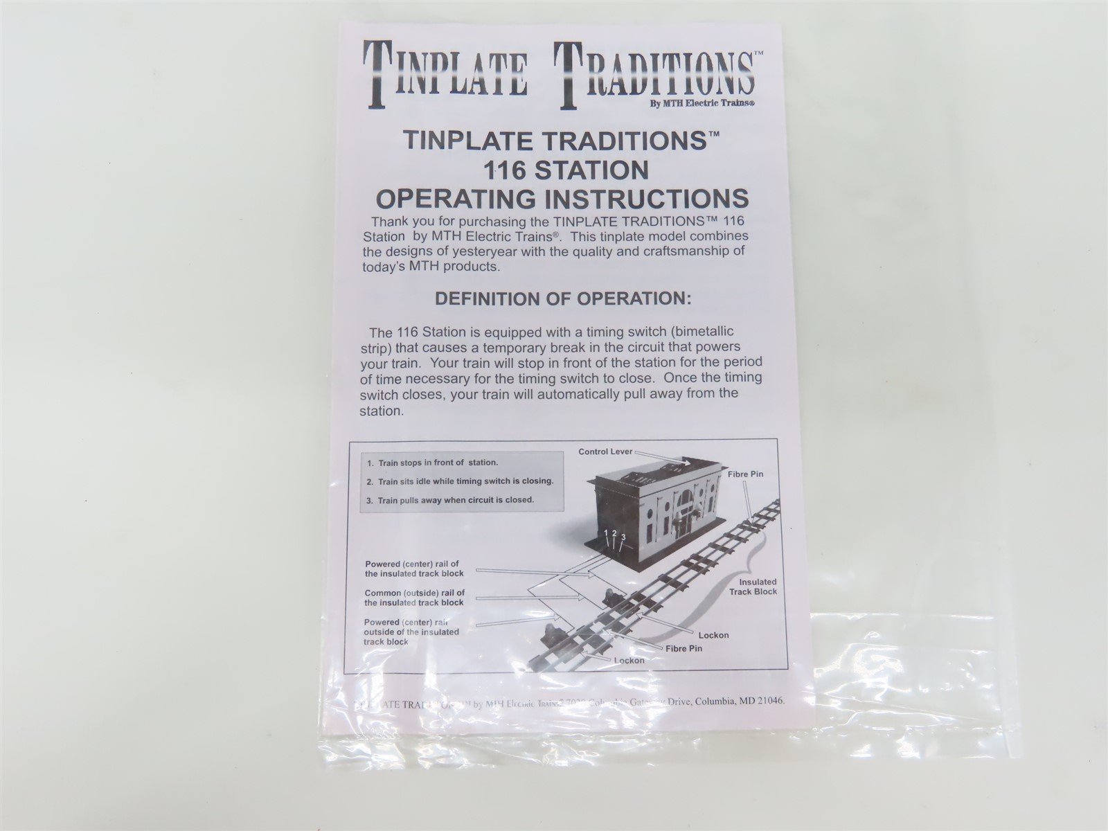 Standard Gauge MTH 10-1070 Tinplate Passenger Station #116