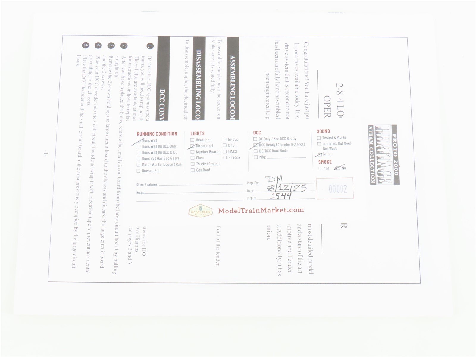 HO Proto 2000 Heritage 30012 C&O Chesapeake & Ohio 2-8-4 Steam #2736 - DCC Ready