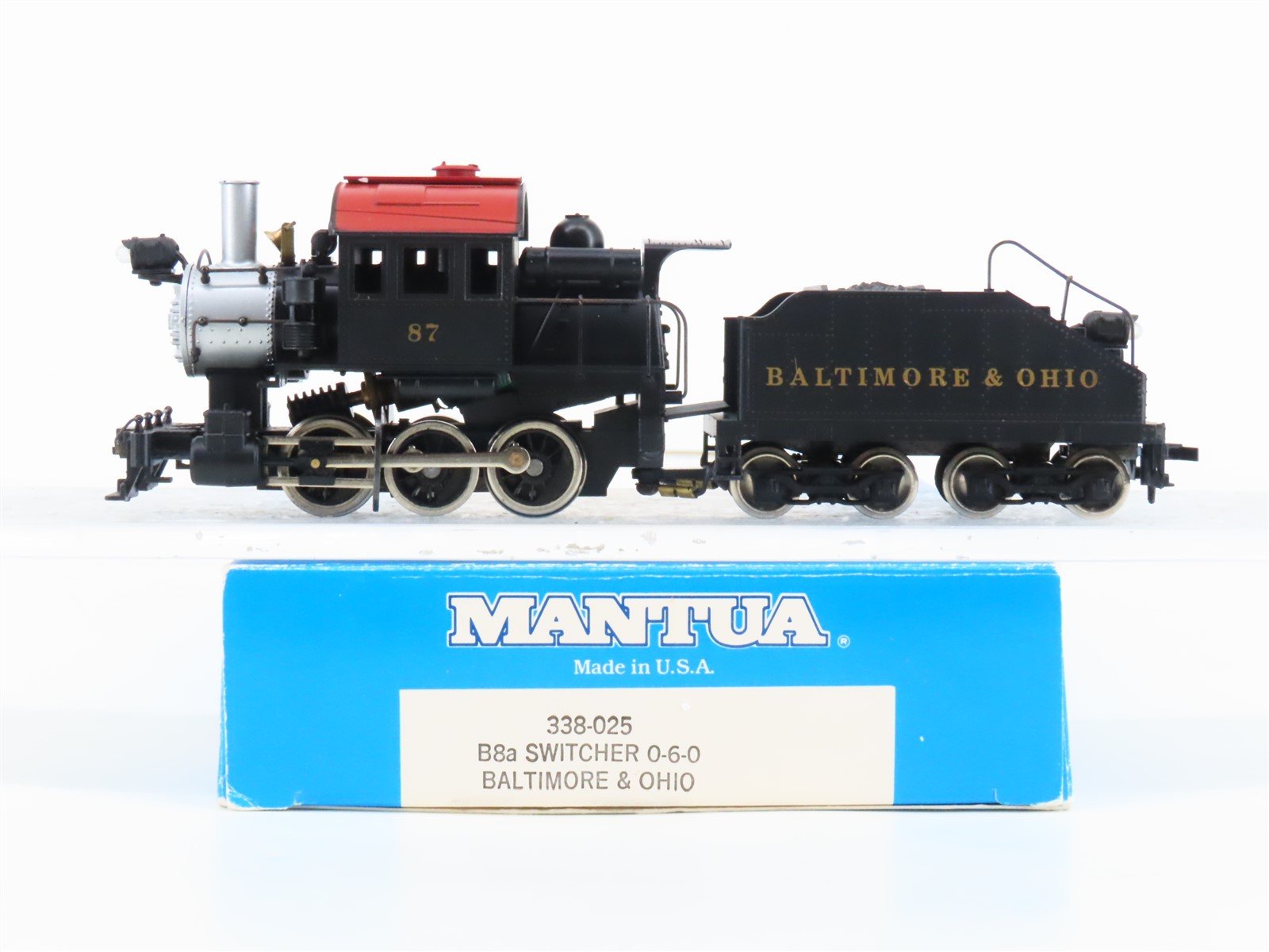 HO Mantua 338-025 B&O Baltimore & Ohio 0-6-0 B8a Camelback Steam Switcher #87