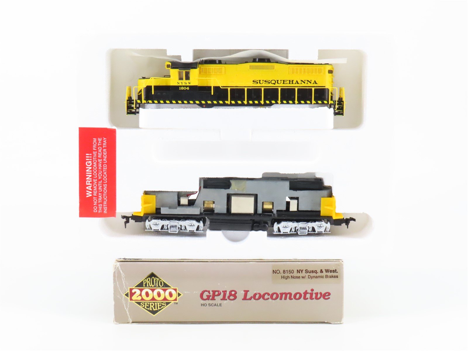 HO Scale Proto 2000 8150 NYSW Susquehanna EMD GP18 Diesel #1804 - BAD GEARS