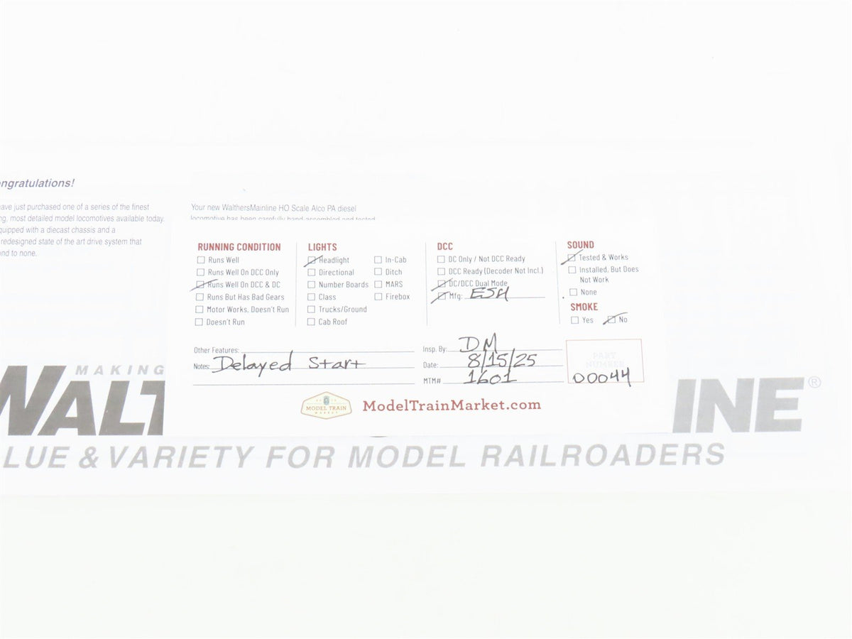 HO Scale Walthers Mainline 910-20090 NYC ALCO PA Diesel #4202 w/ DCC &amp; Sound