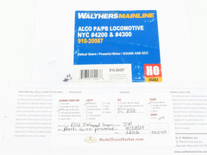 HO Scale Walthers Mainline 910-20087 NYC ALCO PA/PB Diesel Set w/DCC & Sound