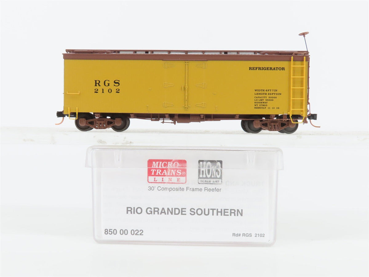 HOn3 Scale Micro-Trains MTL 85000022 RGS Rio Grande Southern 30&#39; Reefer #2102