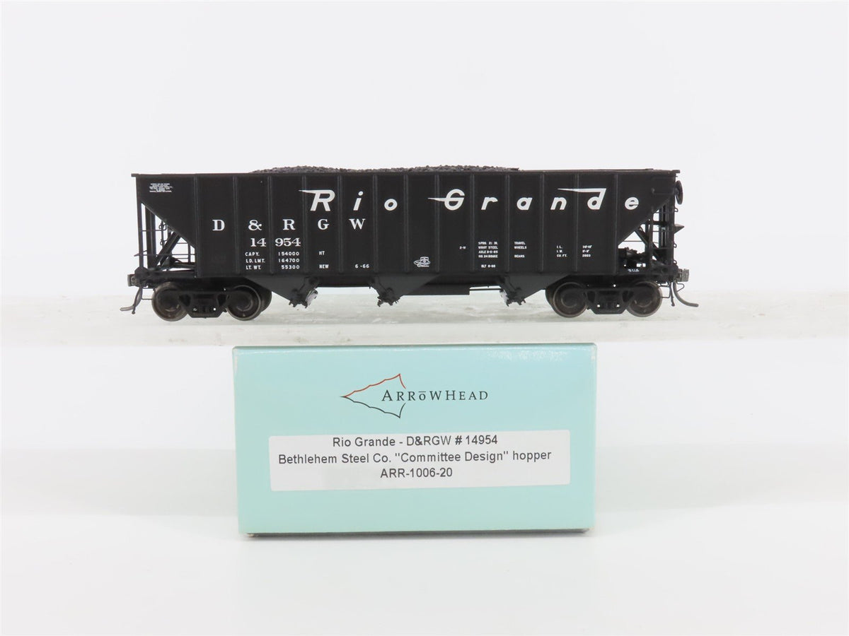 HO Scale Arrowhead ARR-1006-20 D&amp;RGW Rio Grande 3-Bay Hopper #14954 w/ Load