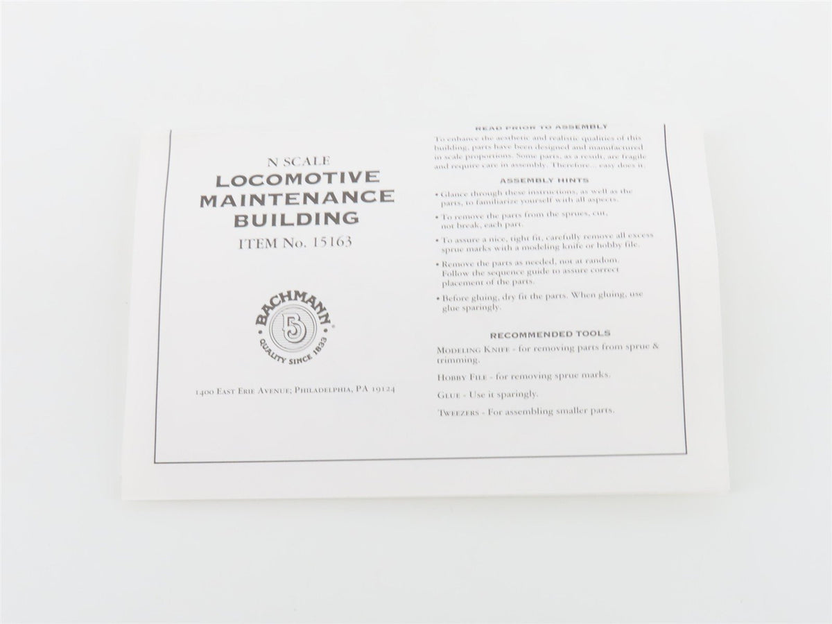 N 1/160 Scale Bachmann Kit #15163 Locomotive Maintenance Building