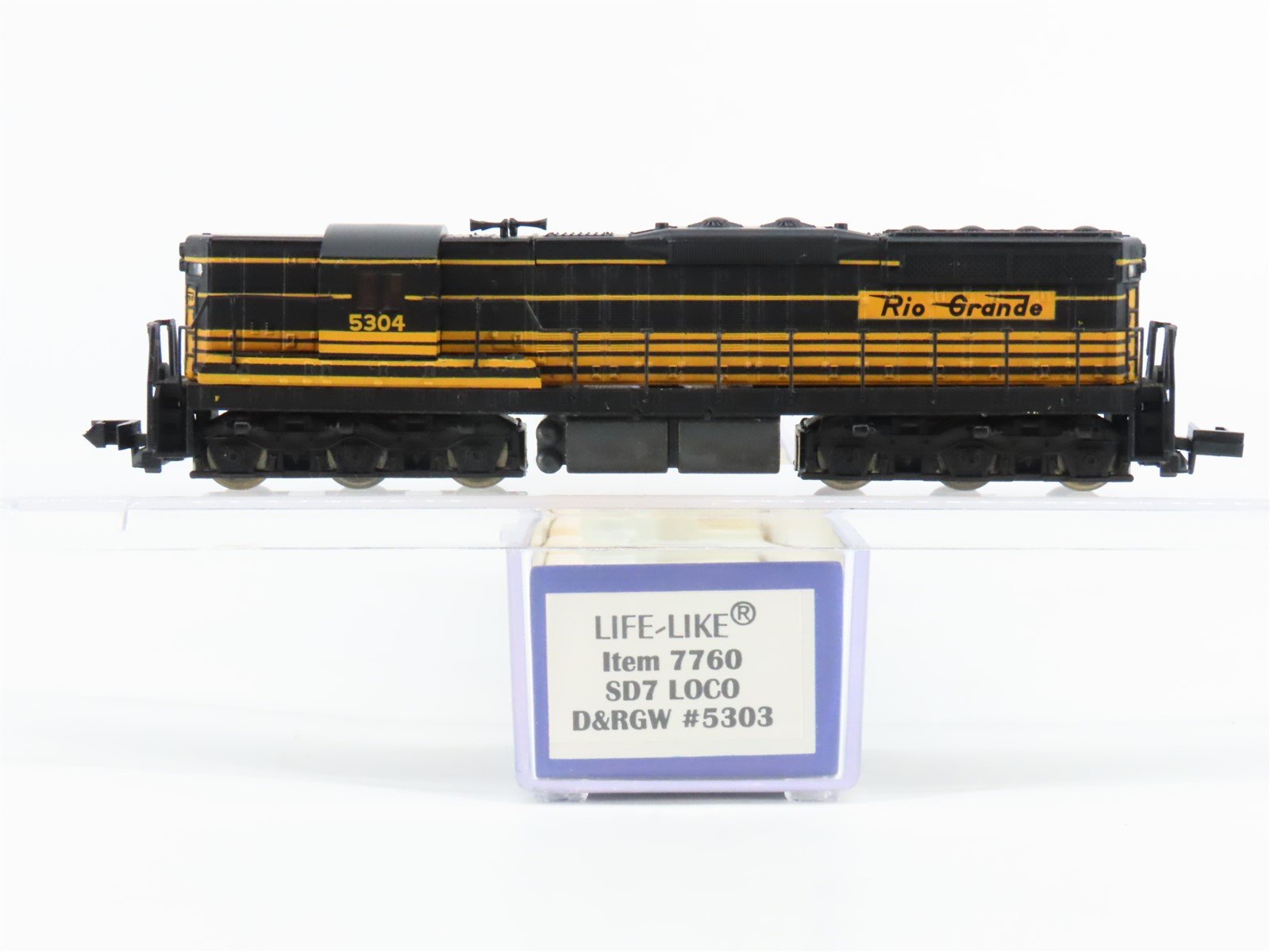 N Scale Life-Like 7760 D&RGW Rio Grande EMD SD7 Diesel Locomotive #5304