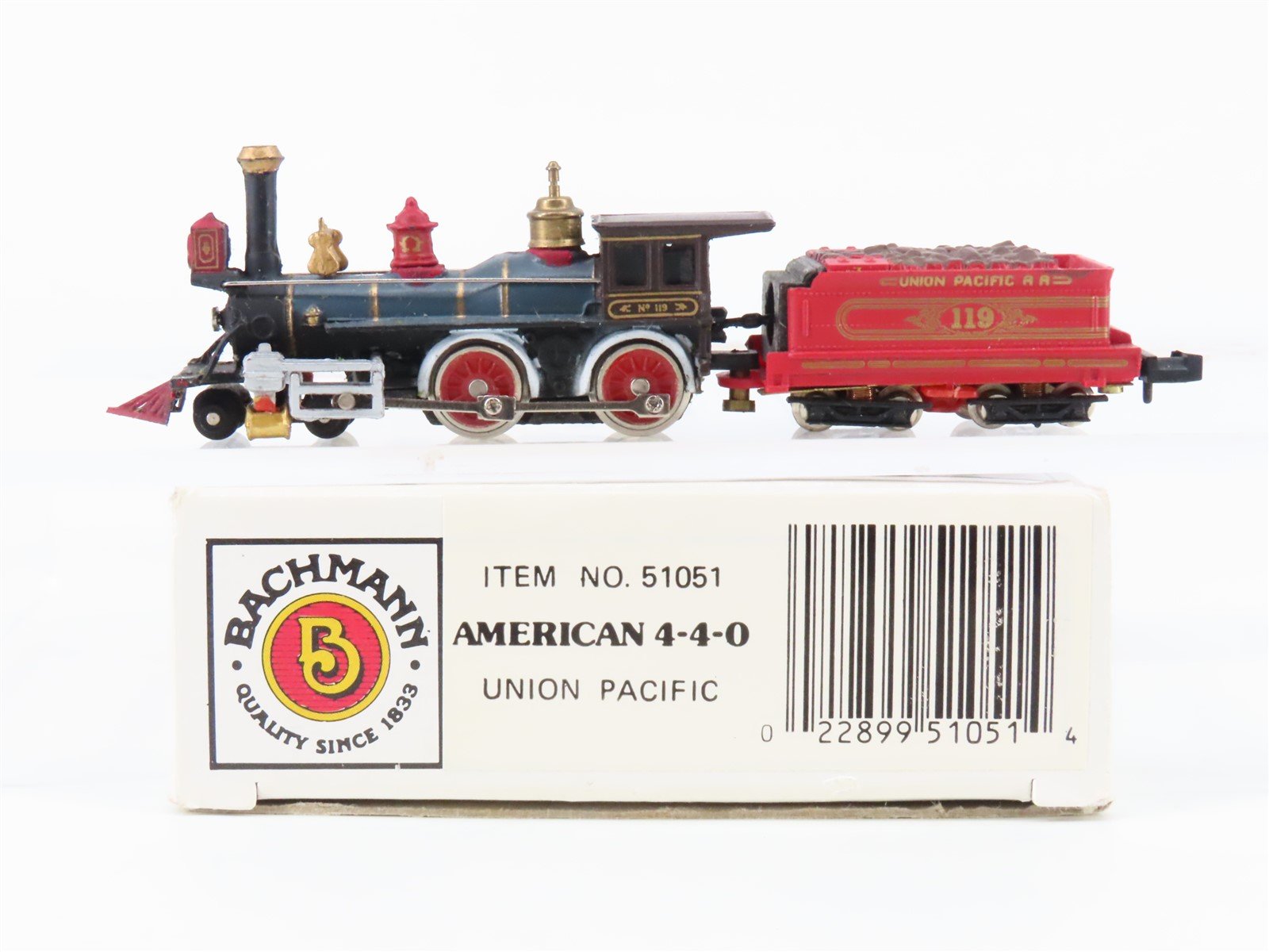 N Scale Bachmann 51051 UPRR Union Pacific 4-4-0 American Steam #119