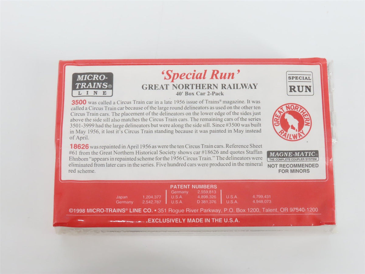 N Scale Micro-Trains MTL Special Run GN Great Northern 40&#39; Box Car 2-Pack Sealed