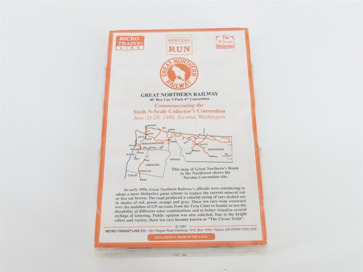 N Micro-Trains MTL NSC Special Run GN Great Northern 40&#39; Box Car 5-Pack Sealed