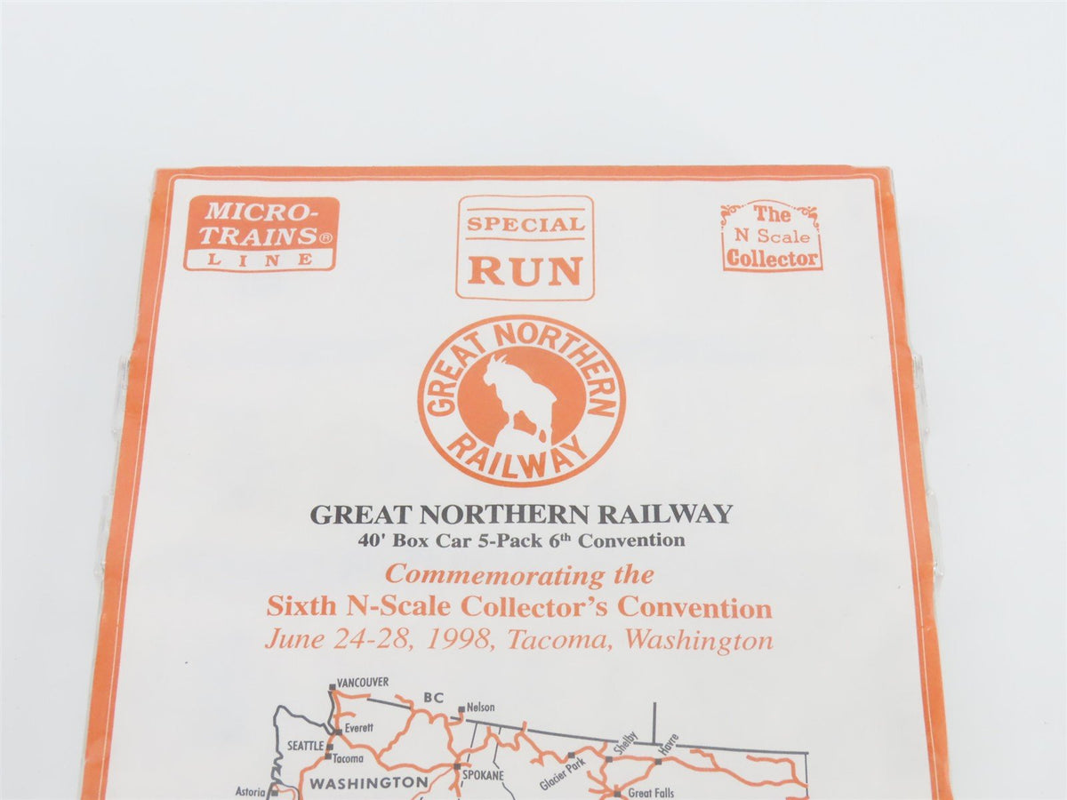 N Micro-Trains MTL NSC Special Run GN Great Northern 40&#39; Box Car 5-Pack Sealed