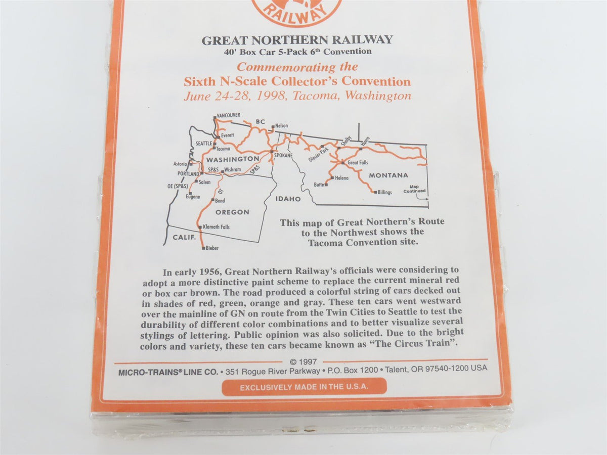 N Micro-Trains MTL NSC Special Run GN Great Northern 40&#39; Box Car 5-Pack Sealed